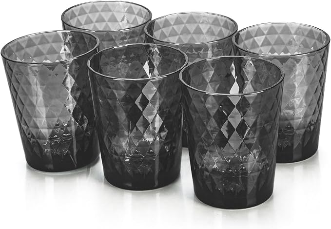 BPA-Free Plastic Tumblers 6 Pack | Reusable Dishwasher Safe | Stackable by AKMQYM