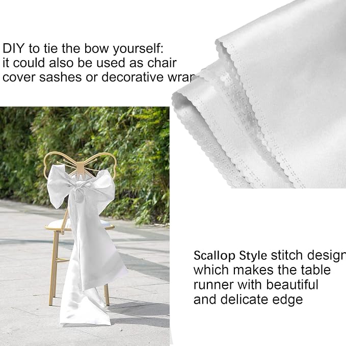 2 Pack Silver Table Runners, 12x108 Inches Long | Satin Table Runner, Silk and - Image 6