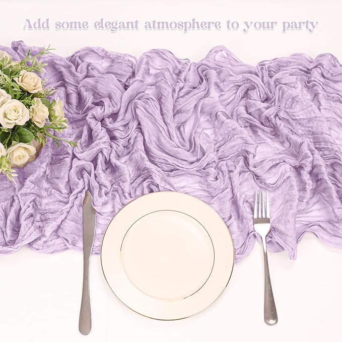 10 Pack Cheesecloth Table Runner 10FT Boho Gauze Rustic Fabric Table Runner - Image 5
