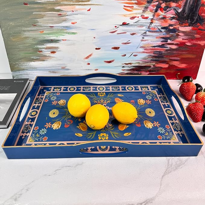 Boho Blue Decorative Tray, Serving Tray - Image 7