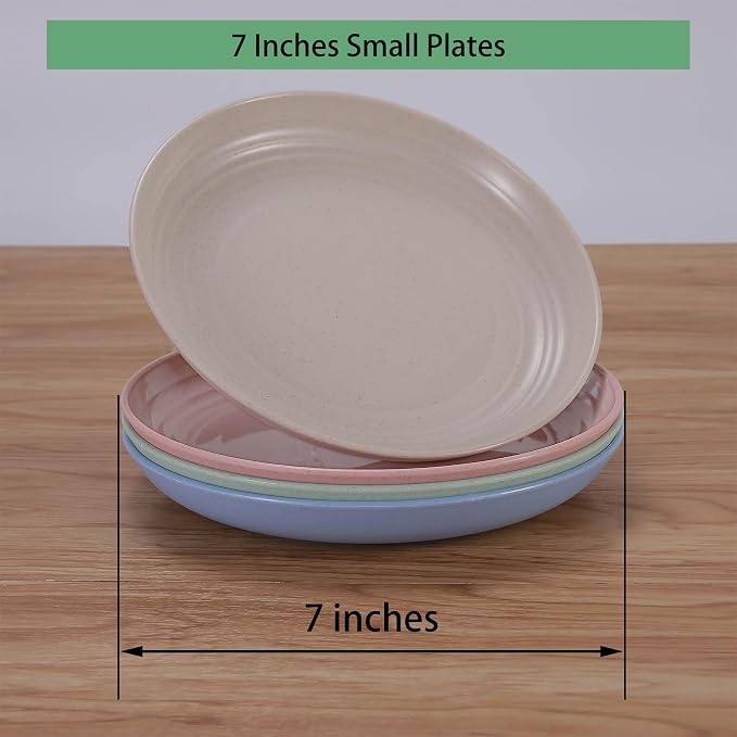 7 Inches Small Unbreakable Wheat Straw Plates - Image 2