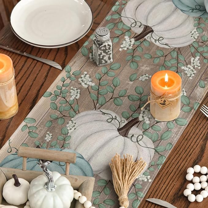 Artoid Mode 210 GSM Fall Table Runner 13x90 Inch Home Party Decor | Pumpkins - Image 4