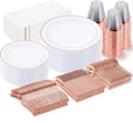 GATHER 350PCS Rose Gold Plastic Plates by Gather