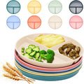 9-Inch Unbreakable Wheat Straw Divided Plates, Microwave & Dishwasher Safe | by LYHLYA