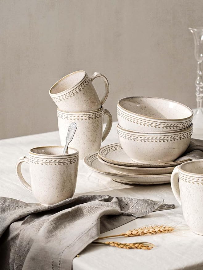 LE TAUCI Coffee Mugs 12 oz, Ceramic Mug Set, Embossment Cups - Image 5