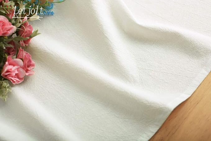 Letjolt White Table Runner 72 Inches Long | Rustic - Image 3