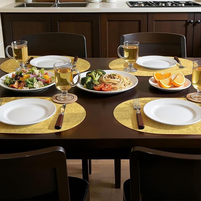 Placemats Set of 4, 11.8 x 17 Inch, Waterproof Wipeable Reversible PU Placemat - Image 8
