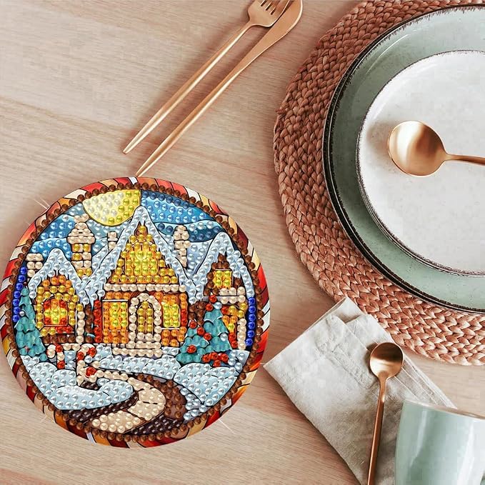 ijbnhd Christmas Diamond Art Coasters, 4x4 inch | DIY Kits - Image 6
