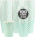 Disposable Coffee Cups, To Go Paper Hot Cups, Water Blue by SMYGOODS