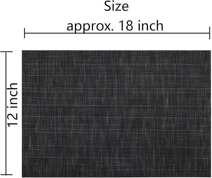 SHACOS Placemats Set of 6 Woven Vinyl Place Mats - Image 2