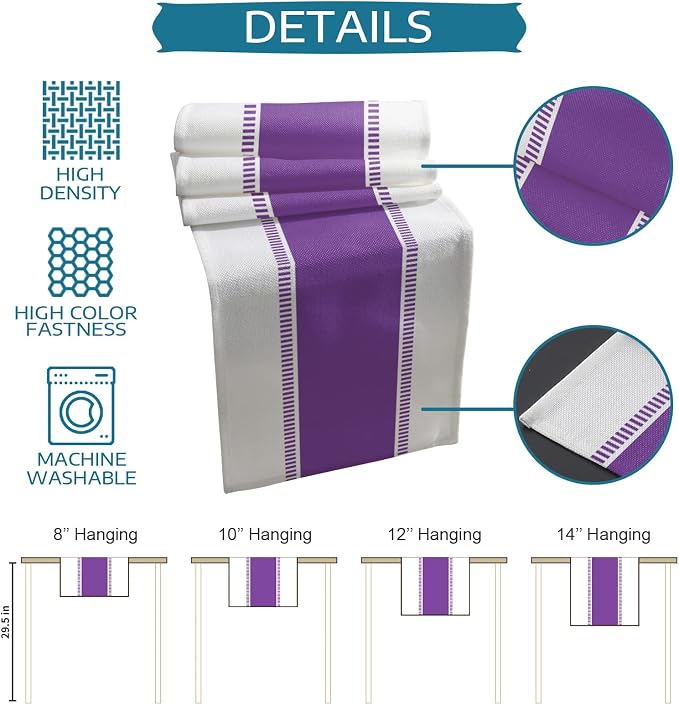 Purple Table Runners 70 inches Long, Modern Stripes Table Runner Farmhouse - Image 7