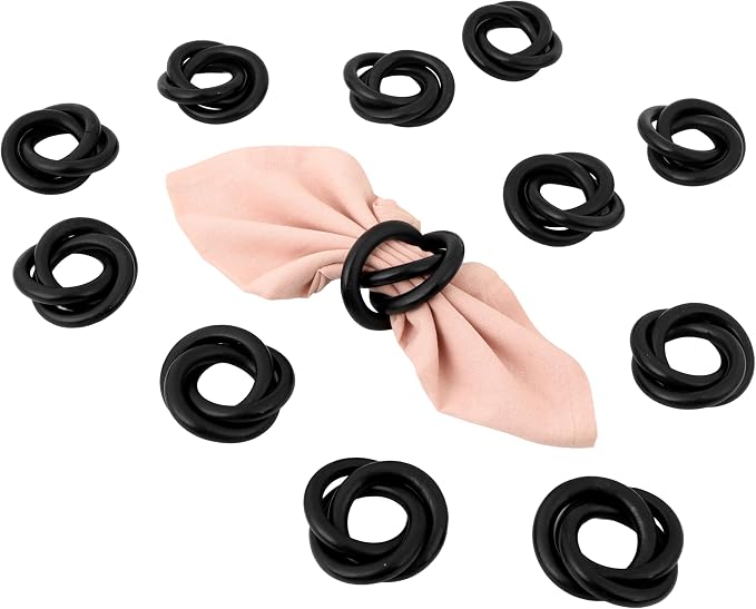 Three Ring Wooden Napkin Rings Set of 12 - Image 7