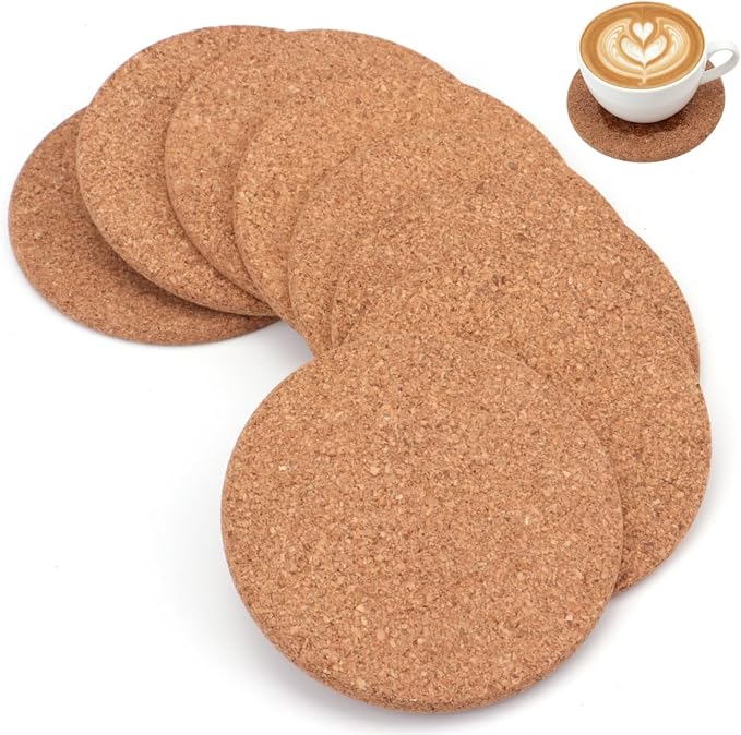 Tebery 20 Pack Cork Coasters Round, 3.9" Bar Coasters by Tebery