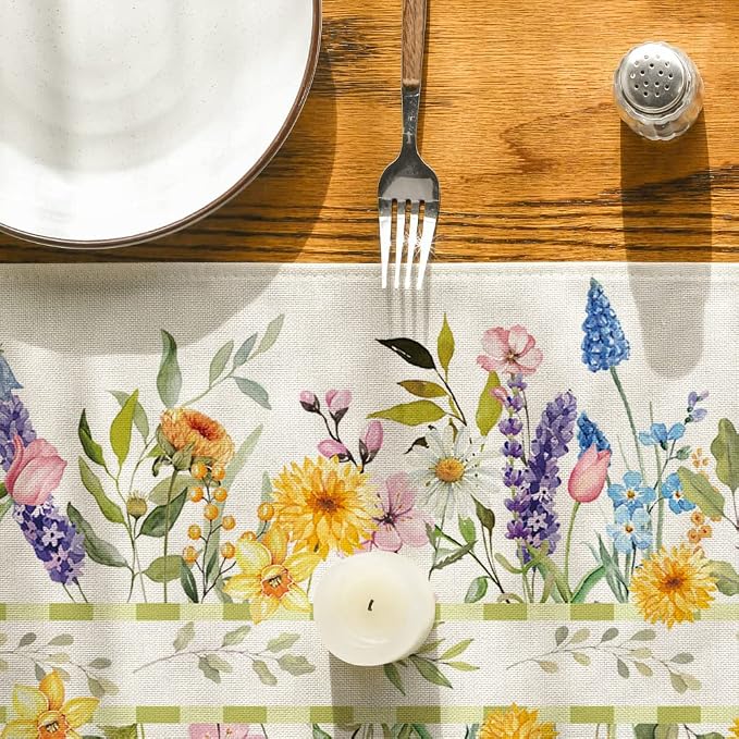 Artoid Mode Bloom Flowers Tulip Spring Table Runner, Seasonal Easter Holiday - Image 7
