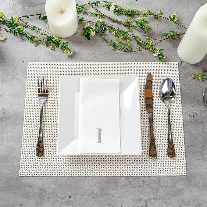 Luxenap 15.8 X 7.9 Inch Linen-Feel Guest Towels, 50 Lettered Hand Towels - Image 4