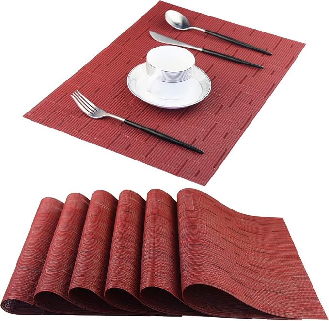 PIGCHCY Placemats, Washable Durable Woven Vinyl Placemats - Image 9