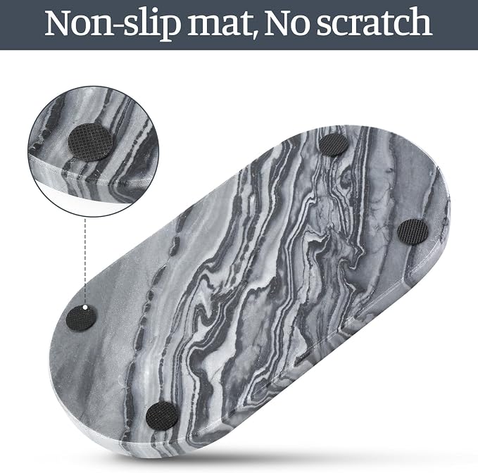 Natural Marble Tray, Catchall for Perfume, Jewelry Dish Elephant Grey - Image 3