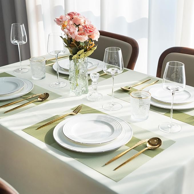 Placemats Set of 12 Vinyl/Plastic Woven Place Mats - Image 6