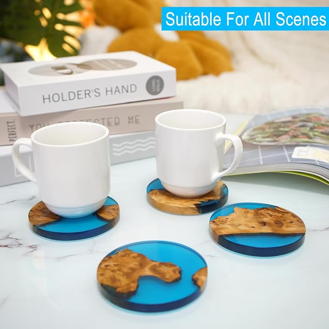 Drink Coaster Set, Wooden Bar Coasters, Resin Coaster - Image 6