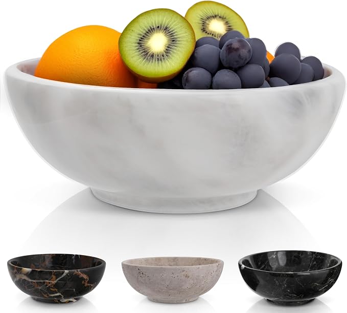 Gusto Nostro 8" Luxury White Marble Decorative Bowl by GustoNostro