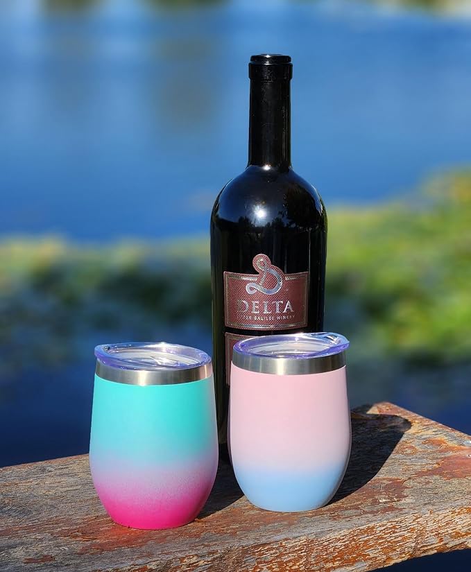 CHILLOUT LIFE 12 oz Stainless Steel Wine Tumbler - Image 7