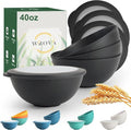 40oz wheat straw bowls set of 4, unbreakable ramen bowl set by WROVA