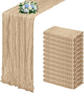 12 Pack Beige Cheesecloth Table Runner 17x108 Inch Semi Sheer Boho Gauze Cheese by Unknown