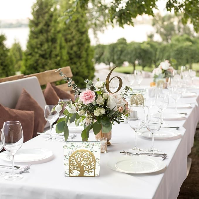 Gold Metal Tree of Life Napkin Holder - Image 5