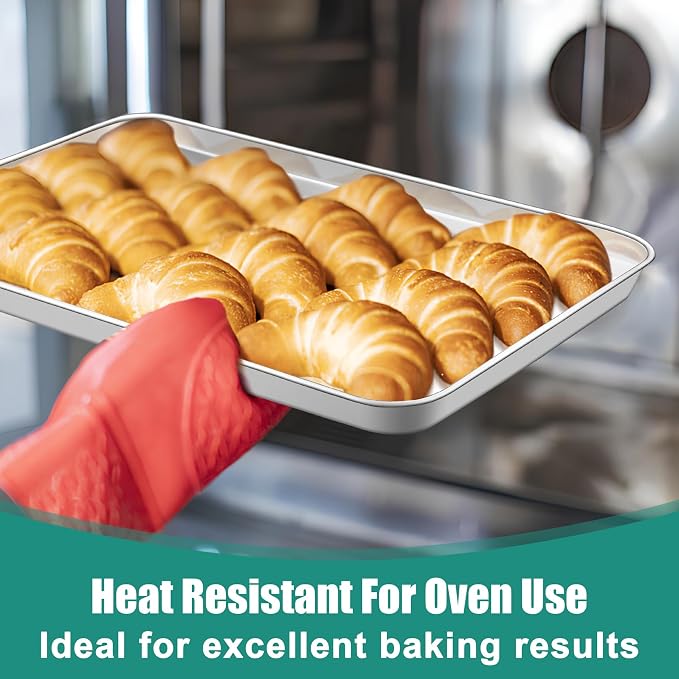 TeamFar Baking Sheet, Cookie Sheets Baking Pans Set of 3, 16/12.5/9.3 Inch | - Image 5