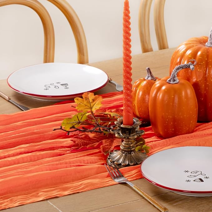 Orange Cheesecloth Table Runner 120 Inches 10 Ft Gauze Table Runner | Summer - Image 8