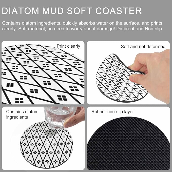 Minimalist Art Coasters Set of 6, Absorbent Coasters - Image 9