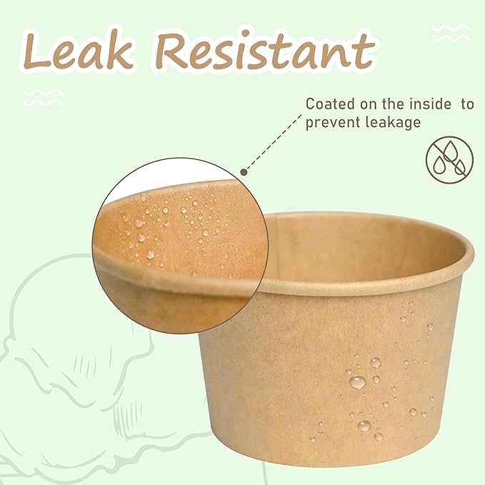 ESSENTIAL Paper Ice Cream Cups, Paper Snack Containers - Image 4