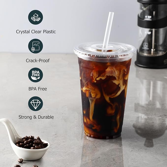 AOZITA 16 oz Clear Plastic Cups - Image 3