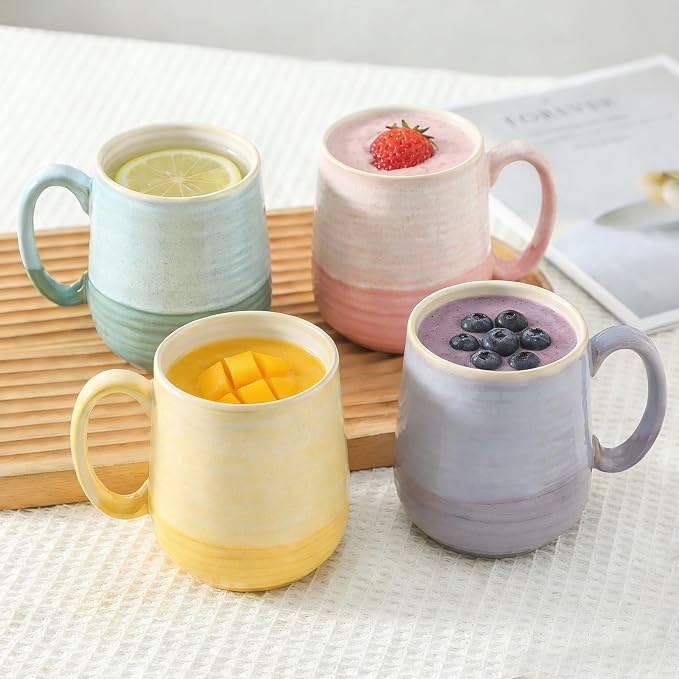 HASENSE Porcelain Coffee Mugs Set of 6, 15oz Large Ceramic Cups - Image 7
