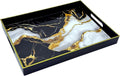 Serving Tray with Handles, 15.7 * 11.8 inches, Plastic Ottoman Tray with by PDUHKO