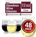 Reli. Disposable Wine Glasses | Clear | Stemless, Shatterproof | Plastic by Reli