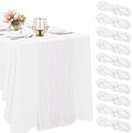 10 Pack White Cheesecloth Table Runner 10FT Boho Gauze Fabric Table Runner by HAISIWLKJ