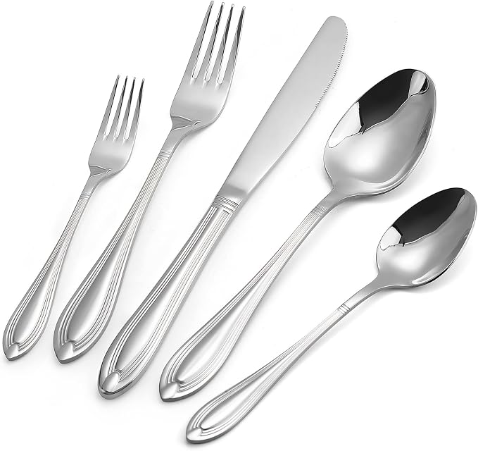 Silverware Set for 8, 40-Piece Flatware Set Include Spoons And Forks Set by ROMAWARE