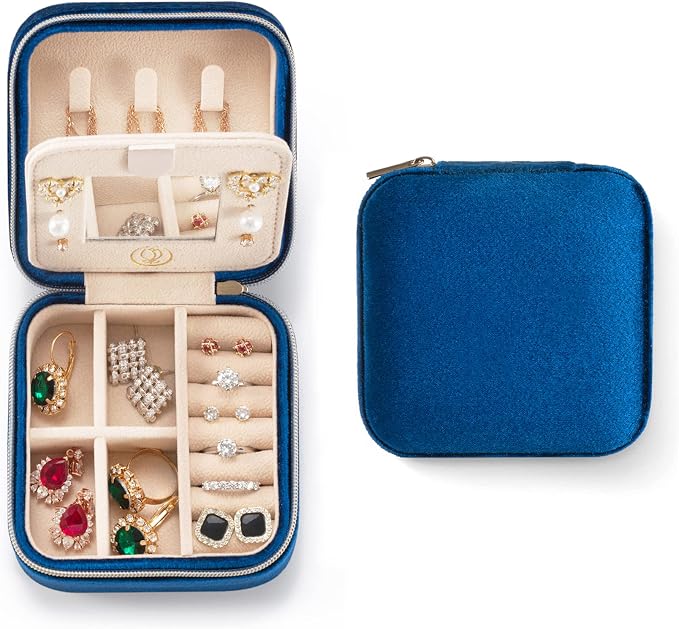 ZPROW Plush Velvet Travel Jewelry Case, Travel Jewelry Organizer, Jewelry by ZPROW