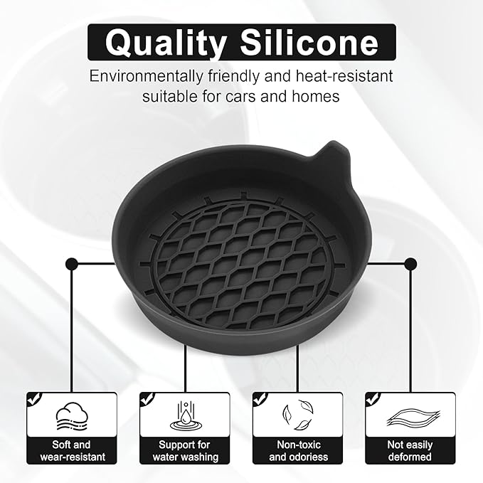 Car Cup Holder Coaster, Silicone Cup Holder Insert, Universal Non-Slip Cup - Image 5