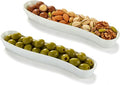 2 Pack Olive Trays, 12 inch Ceramic Olive Dish by COKUMA