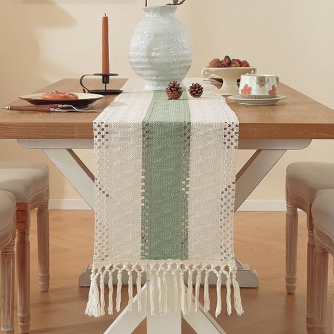 Sage Green Table Runner 90 Inches Long - Image 3
