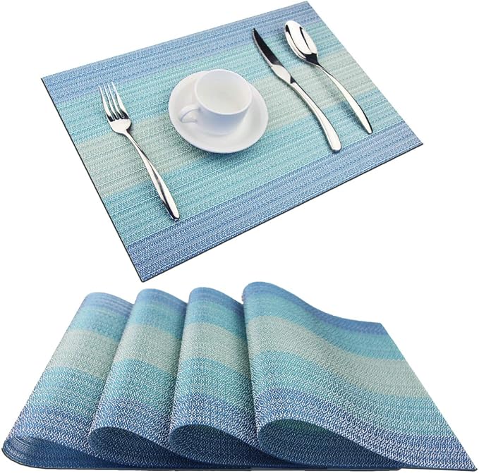 PIGCHCY Placemat, Washable Woven Non-Slip Insulation Durable Placemat Vinyl by PIGCHCY