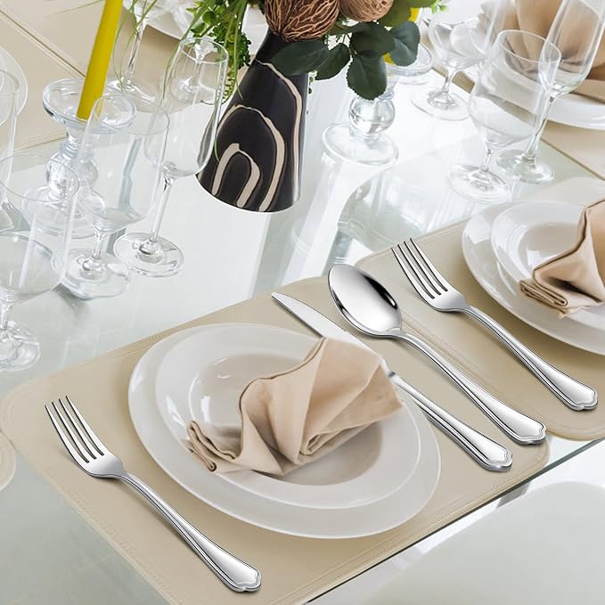 LIANYU 30-Piece Silverware Set for 6, Stainless Steel Flatware Cutlery | Eating - Image 5