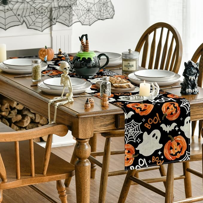 Artoid Mode 210 GSM Halloween Table Runner 13x90 Inch Home Party Decor | - Image 4
