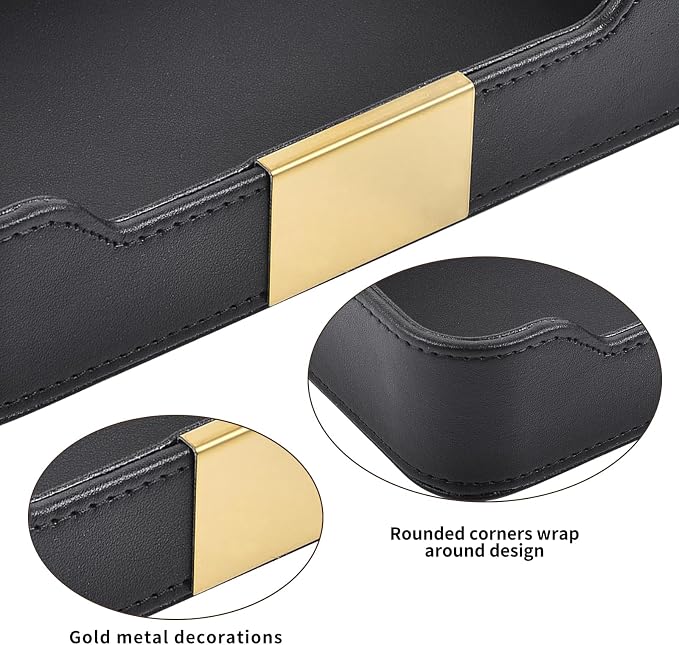 Luxury Leather Valet Tray Desktop Storage Organizer, Bedside Vanity Catchall - Image 6