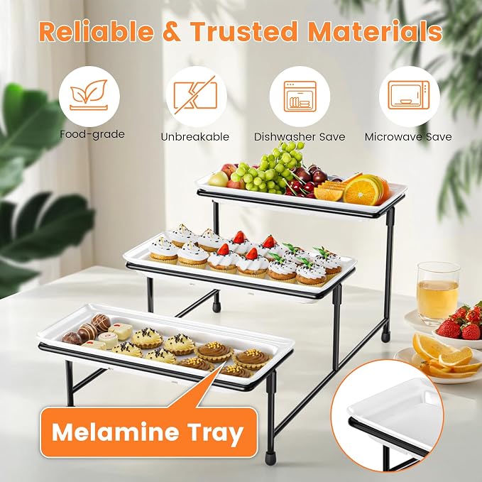 3 Tier Serving Tray for Party, Tiered Platter, sturdy & stable. For cookies - Image 3