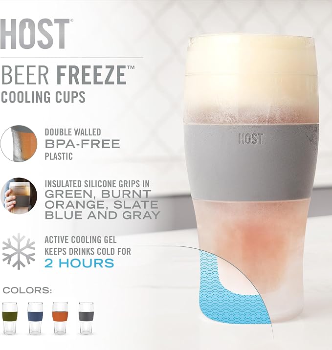 HOST Beer FREEZE Beer Glass Cups Set Drinking Glasses, Freezer Mugs - Image 2