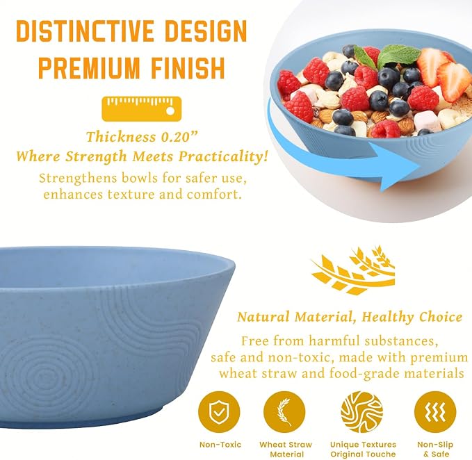 Wheat Straw Bowls 36 Oz Set of 6 - Image 3