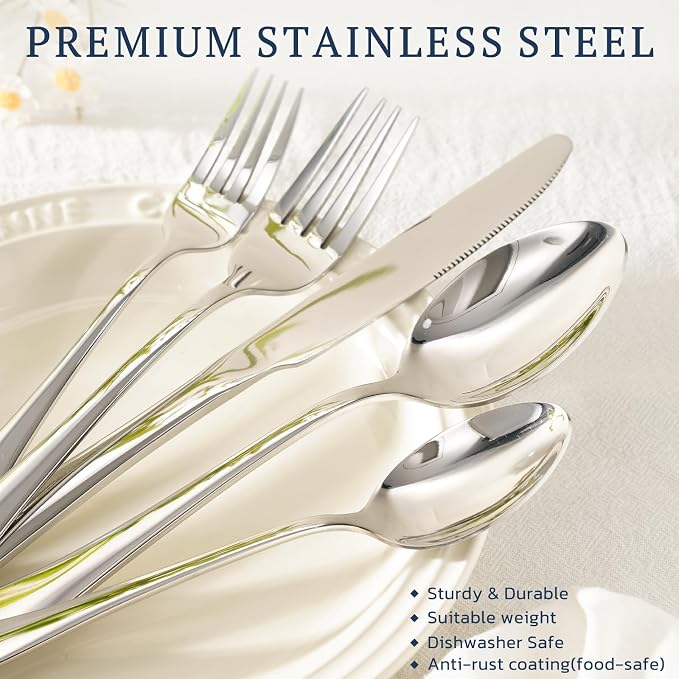 Astercook Silverware Set 48-Piece Flatware - Image 3